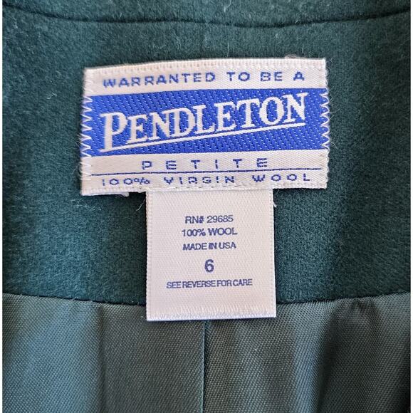 Vintage Pendleton green blazer women's size 6 petite - Picture 2 of 10